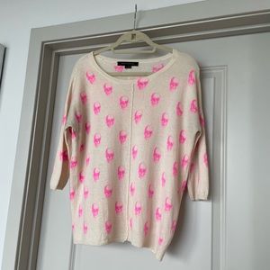 Skull Cashmere 3/4 sleeve pink skull sweater